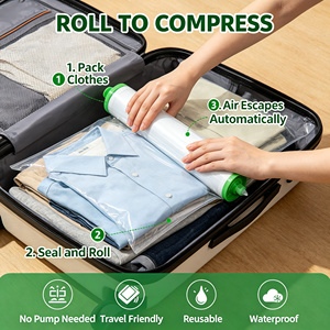 Sacs de rangement sous vide transparents avec fermeture éclair et pompe pour vêtements et chaussures de voyage - Product Image 6