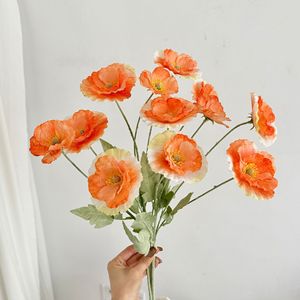 Pavots artificiels en soie, haute simulation, réutilisables, pour décoration de mariage, arrangement de table à la maison, accessoires photo - Product Image 4