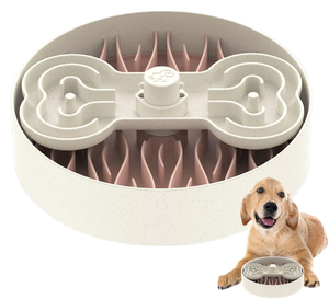 Comedero Lento para Perros con Diseño de Laberinto para una Alimentación Saludable, Plato de Plástico para Mascotas con Forma Redondeada para Uso en Interiores - Product Image 1
