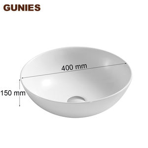 Lavabo mural moderne en céramique blanc pur <span class=keywords><strong>pour</strong></span> salle de bain, lavabo de toilette poli - Product Image 2