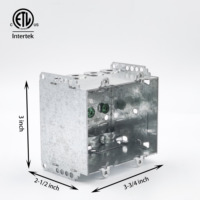 Caja de Conexiones Eléctrica Metálica de Pared de 2 Tomas con Certificación CETL, Nivel de Protección IP55
