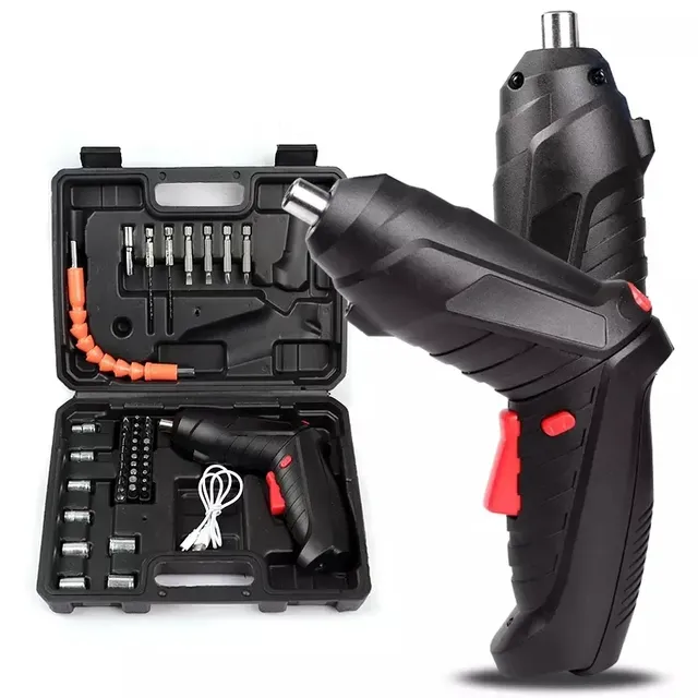 47 Pcs Set 4v Li-Ion Battery Electric Hand Drill Cordless Screw Driver Drill Set Electric Precision Screwdriver Bits Set