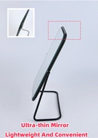 Miroir de voyage LED moderne à prix de gros usine, portable, avec support en fer noir, idéal pour chambre et hôtel