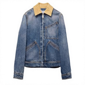 Men's Faux Fur Collar Denim Jacket – Winter Fleece Lined Thicken Distressed Trucker Coat For Cold Weather