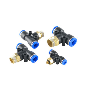 Conector Neumático de Conexión Rápida, Tipo T, de Cobre y Plástico, 0.8Mpa, para Manguera de Aire - Product Image 3