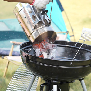 Accenditore per Barbecue a Carbone Moderno in Ferro Verniciato a Polvere per Cucina da Esterno/Giardino con Manico - Product Image 6