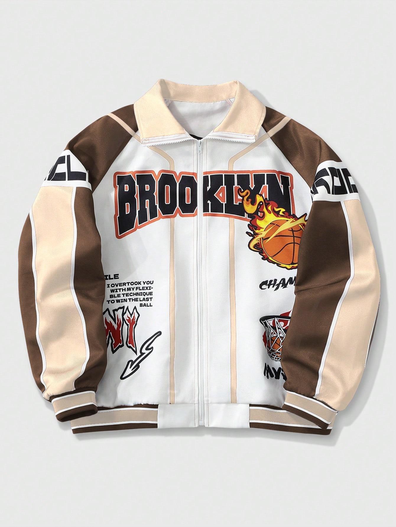 Stylish All-Season Men's Casual Jacket - Soft Lightweight Material, Basketball Flame Print, Versatile Daily Wear Piece · image 6