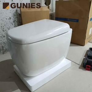 Inodoro de una Pieza de Estilo Europeo Personalizable Gunies, Montado en la Pared, Doble Descarga, Inteligente, de Porcelana Blanca, con Sifón en P, Garantía de 5+ Años, para Uso en Hoteles - Product Image 5