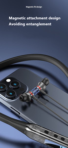 Auriculares inalámbricos con banda para el cuello con imán de 500mAh, Auriculares deportivos grandes, pantalla Digital para juegos, auriculares BT de Audio estéreo para caminar - Product Image 5