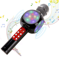 Nouveau microphone karaoké portable à LED avec fonction d'enregistrement sans fil pour enfants, idéal pour chanter