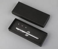 Stylo publicitaire multifonction 4-en-1 : lampe torche LED, pointeur laser, stylet capacitif et stylo bille métallique rotatif