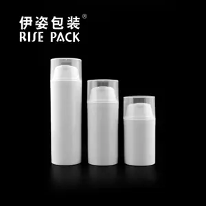 Hochwertige weiße lotionsflasche aus PP Plastik 15 ml 30 ml 50 ml luftlose lotionsflasche mit Pumpe umweltfreundliche kosmetische Verpackung