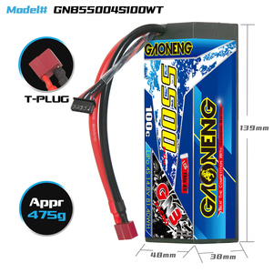 GNB GAONENG 5500MAH 4S 14.8V 100C 200C T-PLUG สายเคเบิลแบบแข็ง RC LiPo แบตเตอรี่ RC รถ 1:10 1/10 อัปเดตจาก 5000MAH 5200MAH - Product Image 4