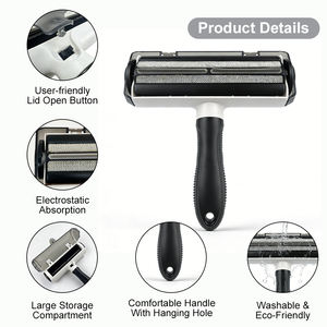 Outil de toilettage en tissu de <span class=keywords><strong>rouleau</strong></span> d'épilation d'animal familier en plastique réutilisable portatif avec la poignée amovible pour le retrait de charpie de canapé de chien et de <span class=keywords><strong>chat</strong></span> - Product Image 2