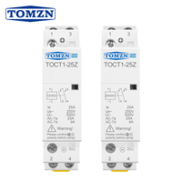 Kontaktor Modular AC Rumah Tangga Din Rail DC 12V 24V Coil 2NO atau 1NO 1NC TOCT1-25-Z TOMZN F231