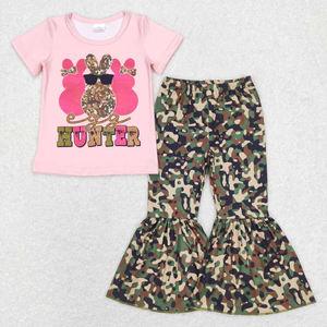Ensembles de vêtements assortis pour frères et sœurs, imprimé camouflage Hunter Bunny, vêtements de Pâques pour enfants, vêtements pour bébé fille - Product Image 3
