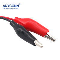 2 pinces crocodiles 4mm DC Power Plug Connector Adapter Wire Red and Black Clips Crocodile Test Leads
