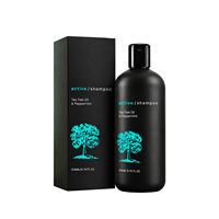 Shampoo à l'huile d'arbre à thé et à la menthe poivrée, nettoyage rafraîchissant pour le cuir chevelu et les cheveux, léger et volumineux