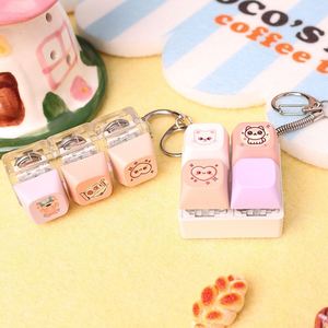 Porte-clés personnalisé en forme de capuchon de clavier mécanique LED lumineux, jouet anti-stress, cadeau esthétique, vente en gros en vrac avec logo personnalisé - Product Image 3