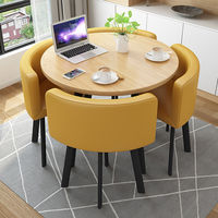 Meubles de maison, table à manger ronde extensible et peu encombrante pour 4 personnes, en MDF, ensemble de salle à manger, juego de mesa y sillas de comedor