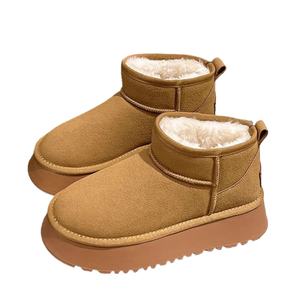 2025 <b>Women's</b> Thick-Soled <b>Snow</b> Boots New Autumn/Winter Style Slip-On Fleece-Lined Thick and Warm Cotton <b>Shoes</b> with PU Insole - Product Image 5