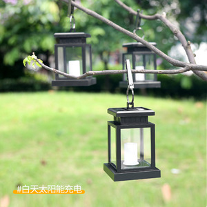 Lampe solaire de jardin décorative extérieure à LED en forme de bougie suspendue avec panneau en silicium monocristallin à haute efficacité de charge - Product Image 2