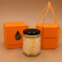 Emballage de luxe en boîte hexagonale en carton pour pot de miel avec impression de logo personnalisé