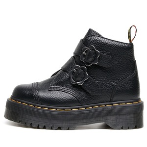 Botas cortas de cuero texturizado, botas a la moda, plataforma con flores y botones, botas de mujer de estilo inglés con suela gruesa - Product Image 5