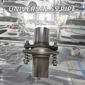 Silenciador universal de acero inoxidable 409 con brida para sistema de escape y convertidor catalítico de tres vías - Product Image 2
