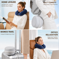 Oreiller de voyage portable léger en forme de U avec rembourrage en coton PP, masque de sommeil pliable et bouchons d'oreilles pour le bureau et la voiture - Vente en gros
