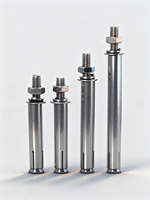 Boulon d'ancrage en acier pour béton, acier au carbone zingué, tailles M6 à M12, pour fixation de plaques de base et de caleçons, usage professionnel