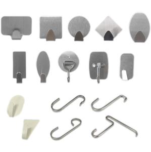 Phổ kích thước tùy chỉnh nhựa kim loại mạnh mẽ tự dính dính móc đấm miễn phí phòng tắm nhà bếp tường dính móc - Product Image 2