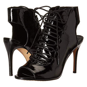 Nero della Pelle Verniciata Peep Toe Stivali A Stiletto Tacco Alto <span class=keywords><strong>Stivaletti</strong></span> per Le Donne - Product Image 6