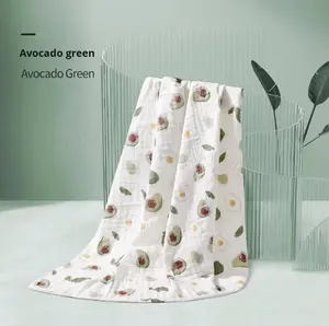 Asciugamano da Bagno per <span class=keywords><strong>Neonati</strong></span> a Sei Strati in Cotone Pettinato con Stampa Avocado e Uova, Fascia Multifunzione Morbida - Product Image 6