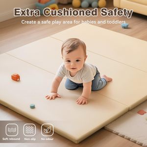 Custom Baby Crawling <b>Mat</b> Foldable Thickened <b>Interlocking</b> <b>Floor</b> <b>Mat</b> For Home 0 To 24 Months Unisex Beige - Product Image 2