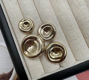 Nouveau design, boutons de couture ronds en or et argent, décoration de vêtements DIY, hip <span class=keywords><strong>hop</strong></span>, 15-23 mm, boutons en métal géométriques à tige pour manteaux, denim - Product Image 4