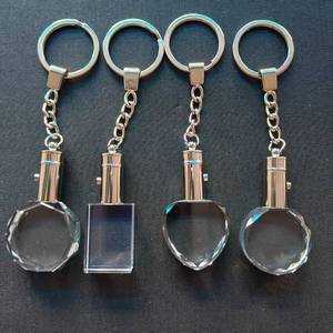 Wholesale Customizable Glass LED Light <b>Keychain</b> with Laser Engraved Logo Luminous Crystal Design Unique <b>Personality</b> Gift - Product Image 6