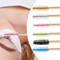 Manche en bambou jetable de qualité en gros bâton outil d'extension de cils baguettes de mascara Spoolie cils