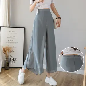 Bán Buôn 2024 Mới Mùa Hè Quần Rộng Quần Gạc Culottes Hai Mảnh Hakama Chín Điểm Culottes Treo Lên Cộng Với Swide Quần Chân Phụ Nữ