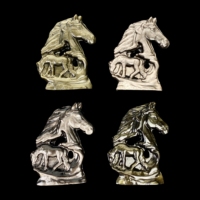 Figurine de cheval en obsidienne naturelle dorée et argentée, sculptée dans le cristal, pour la décoration intérieure et la collection (vente en gros)