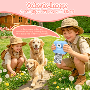 Appareil photo IA pour enfants avec jeux, musique, filtres, impression thermique sans encre, images générées par la voix IA, cadeau de Noël pour enfants - Product Image 5