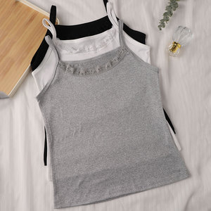 IBGUH LOGO personnalisé nouveauté camisole en dentelle à col rond à la mode pour porter comme couche extérieure ou comme couche intérieure - Product Image 1