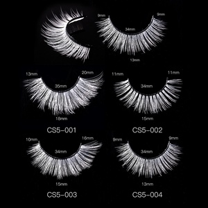 Faux cils blancs style européen et américain, naturels, fins, avec tige en coton noir, pour maquillage de scène et de fêtes, cils <span class=keywords><strong>Manga</strong></span> - Product Image 3
