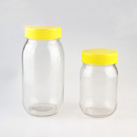 500Ml 1000Ml Of 500G 1000G Transparant Rond Fruit Ingeblikt Voedsel Augurk Voedselopslag Glazen Pot Met Metalen Diep Deksel