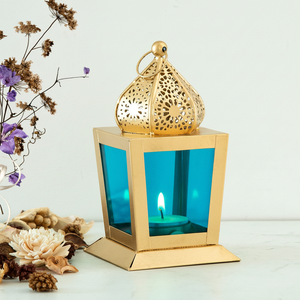 Lanterna di candela marocchino decorativa Vintage per l'arredamento della casa e il fiore all'occhiello | Lanterna <span class=keywords><strong>in</strong></span> metallo per interni/esterni o porta luce <span class=keywords><strong>da</strong></span> tè - Product Image 1