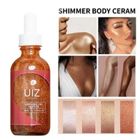 Maquillage liquide pailleté de luxe biologique imperméable à l'eau avec logo personnalisé huile sèche scintillante pour le corps