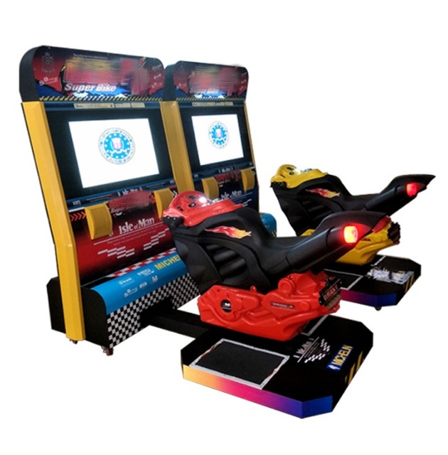 Dual Players Tilting Motorcycle Racing Arcade Game Machine Coin Operated Racing Simulator for Indoor Game Centers Shopping Hall