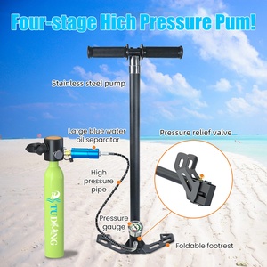 TUDIVING 0.5L 6-10Mins <span class=keywords><strong>Bouteille</strong></span> d'air haute pression en aluminium avec soupape de sécurité, sac de transport, tuba et <span class=keywords><strong>pompe</strong></span> manuelle pour plongée sous-marine - Product Image 4