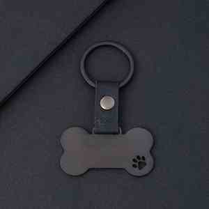 Llavero de Acero Inoxidable Personalizado de Fábrica, Grabado Láser, Forma de Hueso Hueco con Diseño de Rascado de Gato, con Logotipo de Empresa de Mascotas - Product Image 4