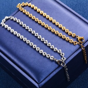 Pulsera de Acero Inoxidable con Corazón de 4mm, Cadena de Mano para Mujer, Color Dorado, Joyería Metálica, Regalo - Product Image 3
